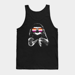 Pride Sloth Lesbian Flag Sunglasses Tank Top